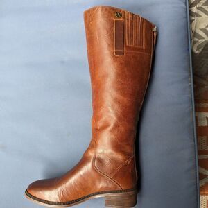FRANCO SARTO Womens Leather Knee High Riding Boots Size 8M Cognac Brown L-Becky